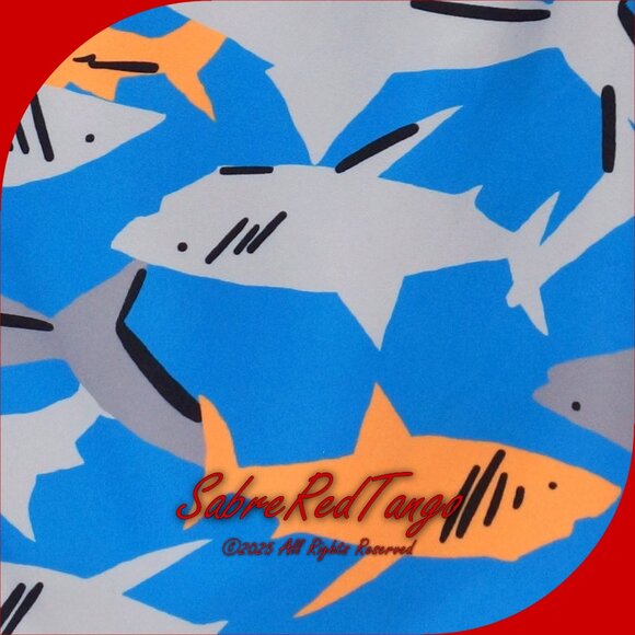 NWT Hanna Andersson Swim Trunks Swimsuit Swimming Sharks Equator Blue 150 12 - Picture 3 of 5